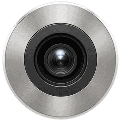Silver peephole on a light door